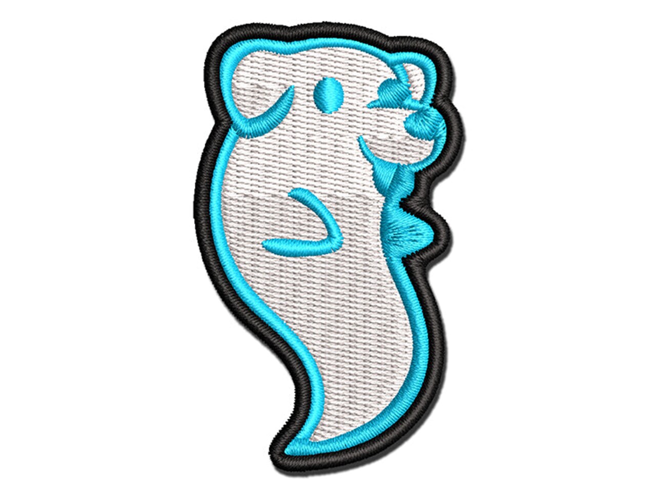 Ghost of Cute Dog Puppy Multi-Color Embroidered Iron-On or Hook & Loop Patch Applique